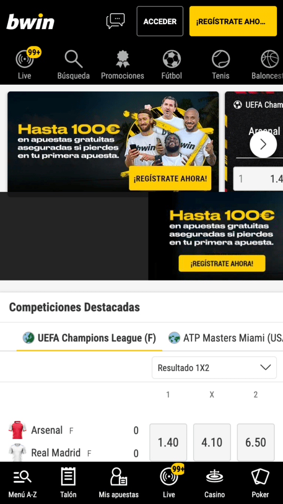 Bwin destaca por ser la mejor opción en cuanto a herramientas para apostadores.