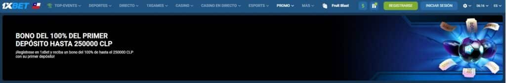 bono de bienvenida 1xbet Chile