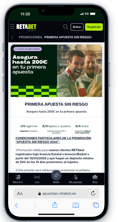 bono de bienvenida de apuestas deportivas de retabet - hasta 200€